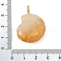 Natürliche Topas-Jade-Anhänger mit Schnitzereien&nbsp;G-C282-01M