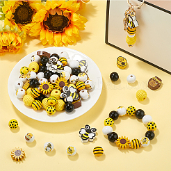 12 стиль окрашенные бусины из натурального дерева WOOD-SP0001-05