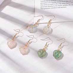 Серьги с подвесками в форме сердца из драгоценных камней EJEW-JE04965