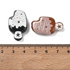 印刷された不透明なアクリルビーズ  星型アイスキャンディー  ミックスカラー  12x14x8mm  穴：2.7mm&nbsp;AC-CBABAE0-03