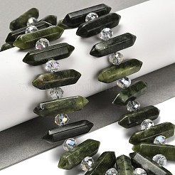 Нити бусин из натурального китайского нефрита с двойными концами G-H069-B15-01