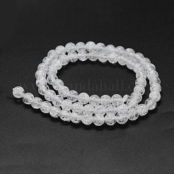天然石クラッククオーツビーズ連売り  ラウンド  12mm  穴：1mm  約33個/連  15インチ&nbsp;G-K285-02-12mm