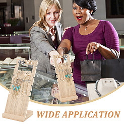 Подставки для ювелирных изделий из дерева с 16 отверстием и 2 рядами&nbsp;EDIS-WH0016-007B