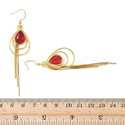 Серьги-подвески из гальванизированной латуни EJEW-Z129-02G