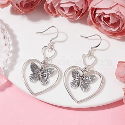 Lega del cuore orecchini pendenti&nbsp;EJEW-JE05534-02