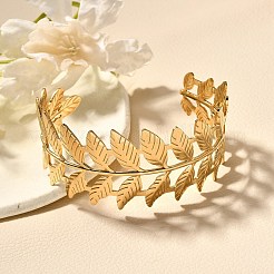 Браслеты-манжеты из нержавеющей стали 304 для женщин&nbsp;LS-BJEW-Z083-02G-09