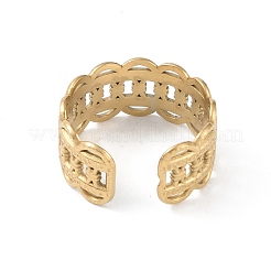 12 шт. ионное покрытие (IP) 304 нержавеющая сталь открытые манжеты кольца для женщин&nbsp;RJEW-G312-10G