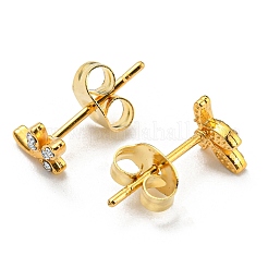 Orecchini a bottone in acciaio inossidabile 304 con placcatura sotto vuoto pvd e strass per donna&nbsp;STAS-D087-23G