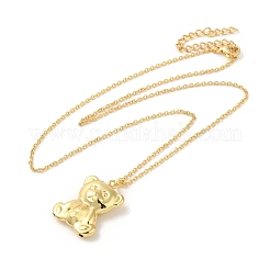 Ожерелья с подвесками в виде медведей NJEW-G082-01C-G