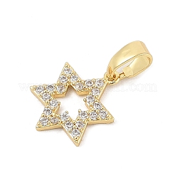 Pendentifs avec zircon cubiques à micro-pavés en laiton&nbsp;KK-P299-14G