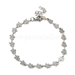 Красочный браслет-цепочка с цветочными звеньями из эмали&nbsp;BJEW-C023-02P