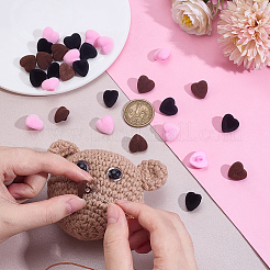 36 шт. 3-х цветные пуговицы с тремя отверстиями из смоляного флока&nbsp;BUTT-PH0001-64