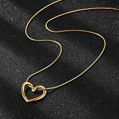 Ионное покрытие (ip) 304 нержавеющая сталь полое сердце кулон ожерелье с круглыми цепями змейки&nbsp;NJEW-M202-05G
