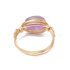 Ovale natürliche Amethyst & Amazonit & Rosenquarz & Citrin Fingerringe&nbsp;GG-CJ22AE-G