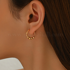 Серьги-кольца из латунных круглых бусин NG3956