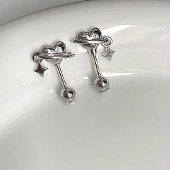 Серьги-хрящи в форме сердца со звездой из нержавеющей стали 304 FS-WG89376-01