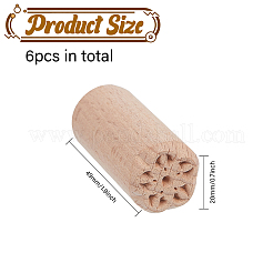 6 шт. 6 вида круглых деревянных формочек для традиционных китайских лунных пряников AJEW-CA0004-23
