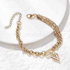 Браслеты шарма сплава сердца&nbsp;BJEW-JB12775-02