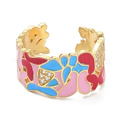 Бабочка прозрачный кубический цирконий широкополосное кольцо для девочек женщин ZIRC-C025-38G