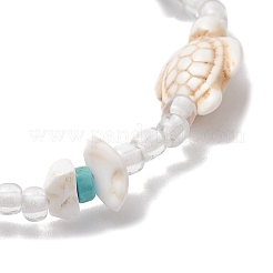 Stretch-Armbänder aus synthetischen Türkis- und Magnesitperlen&nbsp;BJEW-JB11672