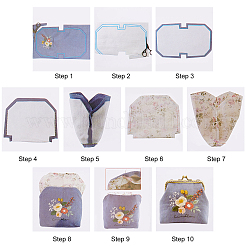 DIYの財布作りキット  バッグ財布財布刺繡スターターキットを含む  鉄の縫製指ぬきとピン  プラスチック針糸通し  ミックスカラー  15x23x2.3cm&nbsp;DIY-CA0003-86