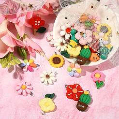 28шт 14 стиля непрозрачные подвески из смолы&nbsp;RESI-CJ0002-54