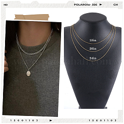 20 шт. 2 цвета ионного покрытия (IP) 304 нержавеющая сталь трос цепи ожерелья комплект MAK-BBC0001-11A