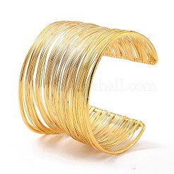 Манжеты на руку из широкой проволоки&nbsp;AJEW-G033-04G