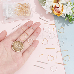 Латунные кольца-сердечки и железные соединительные стержни&nbsp;FIND-PH0005-81