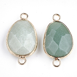 Соединители звеньев натурального зеленого авантюрина&nbsp;G-S344-02F