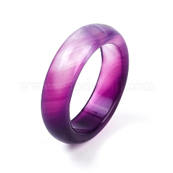 Кольца из окрашенного и нагретого натурального полосатого агата/полосатого агата для женщин RJEW-Z075-02X