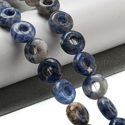 Fili di perle di diaspro macchia blu naturale&nbsp;G-P536-A11-01