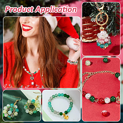 Рождественская тематика распыление/выпечка окрашенные стеклянные бусины с трещинами нити&nbsp;CCG-PH0001-22B