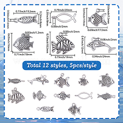60шт 12 стиля подвески из сплава в тибетском стиле&nbsp;FIND-SC0020-19