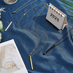 3 шт. 3 цвета 304 нержавеющая сталь тросовые цепочки ожерелья NJEW-CA0001-24