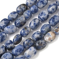 Natürliche blaue Fleck Jaspis Perlen Stränge&nbsp;G-C286-A01