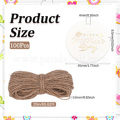 100 шт. плоская круглая золотая печать ко дню матери со словами «с днем матери» подвесная бирка DIY-SP0003-88A