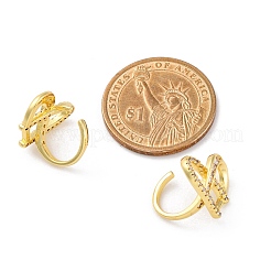 Серьги-каффы из латуни с микропаве из прозрачного кубического циркония&nbsp;EJEW-H147-04G