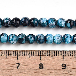 Выпечка окрашенные стеклянные бусины пряди DGLA-N003-4mm-A08