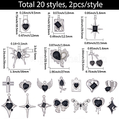 40 stücke 20 stile legierung glas anhänger&nbsp;FIND-BM0001-23