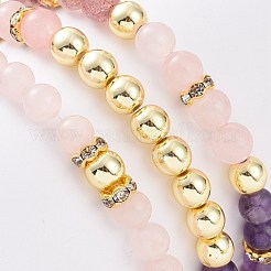Set di bracciali elasticizzati con pietre preziose rotonde&nbsp;BJEW-JB09131