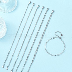 7 шт. 304 нержавеющая сталь цепей Фигаро&nbsp;BJEW-JB12773