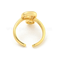 Bagues de manchette ouvertes avec lettre en laiton pour femmes&nbsp;RJEW-G313-01P-G