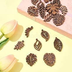 18 шт. подвески из натурального орехового дерева в 9 стилях WOOD-FS0001-48