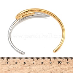 Braccialetti a polsino bicolore in acciaio inossidabile 304 per donna&nbsp;BJEW-F540-01GP