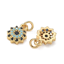 Breloques en laiton avec zircone cubique de micro pave&nbsp;CU-CBAF0F8-17B-G