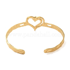 Brazaletes abiertos de acero inoxidable 304&nbsp;BJEW-K230-02A-G