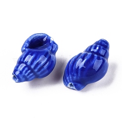 Нитка фарфоровых бусин ручной работы с принтом&nbsp;PORC-T133-01A