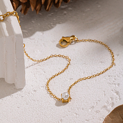 Минималистичные браслеты из круглых бусин из натурального жемчуга&nbsp;QE4530