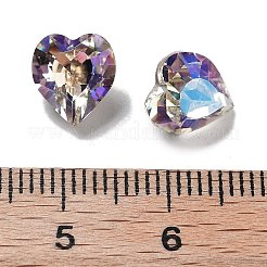 K9ガラスラインストーンカボション  尖ったバック＆バックメッキ  ハート  月光  8.8x8x5mm&nbsp;GLAA-H034-02B-001MO